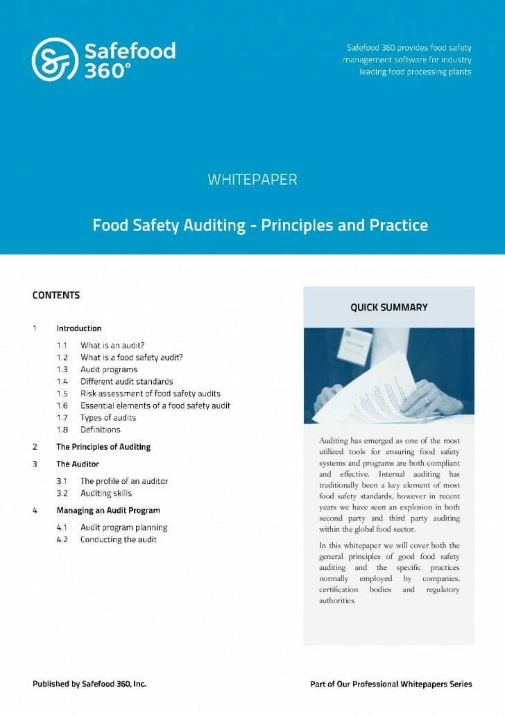 X Food Safety Auditing – Principles and Practice